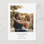 Moderne Lijst foto bruiloft Verander de datum Briefkaart (Voorkant)