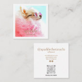 Moderne Lijst Foto scannable QR Code Vierkante Visitekaartje (Voorkant / Achterkant)