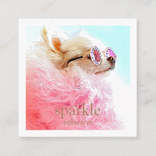 Moderne Lijst Foto scannable QR Code Vierkante Visitekaartje (Voorkant)