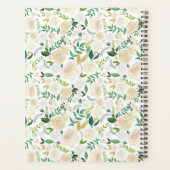 Moderne Lijst Greenery Ivory Gold Floral Wedding Planner (Achterkant)