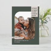 Moderne Lijst Jaar Review 1 Foto kerstgroen Feestdagenkaart (Staand voorkant)