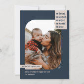 Moderne Lijst Jaar Review 1 Fotokerstmarine Feestdagenkaart (Voorkant)