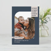 Moderne Lijst Jaar Review 1 Fotokerstmarine Feestdagenkaart (Staand voorkant)