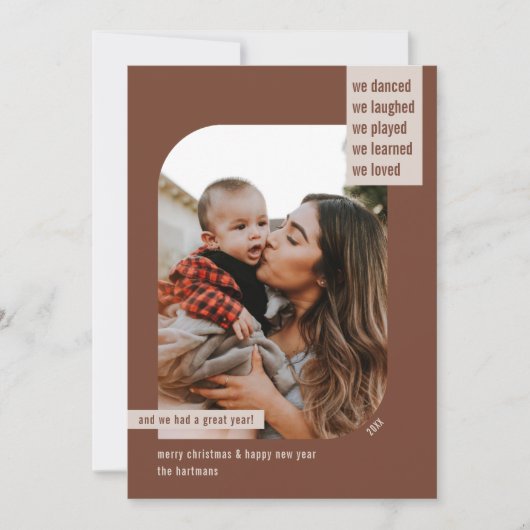 Moderne Lijst jaar Review 1 kerstfoto Feestdagenkaart (Voorkant)