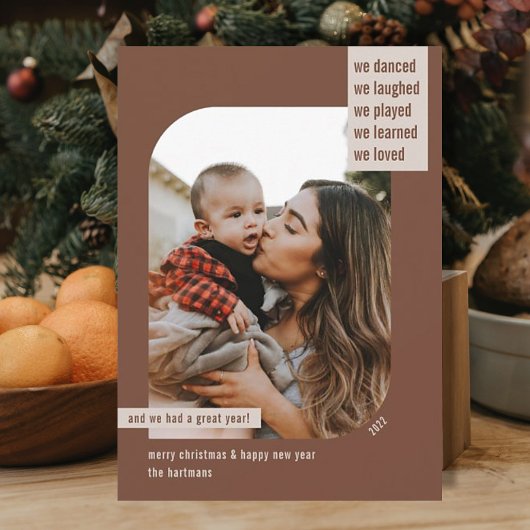 Moderne Lijst jaar Review 1 kerstfoto Feestdagenkaart