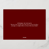 Moderne Lijst kerstfoto rood goud Folie Feestdagenkaart (Achterkant)