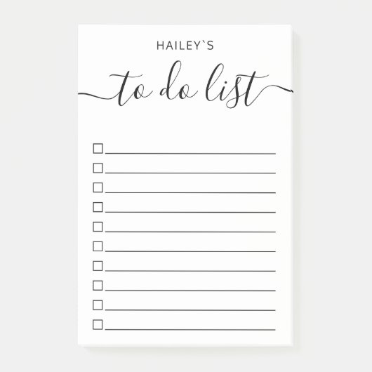 Moderne lijst met eenvoudige taken | Wit Post-it® Notes (Voorkant)