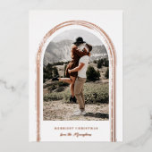 Moderne Lijst met geborstelde baard Folie Feestdagenkaart (Voorkant)