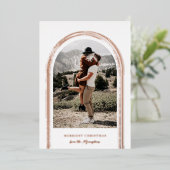 Moderne Lijst met geborstelde baard Folie Feestdagenkaart (Staand Voorkant)