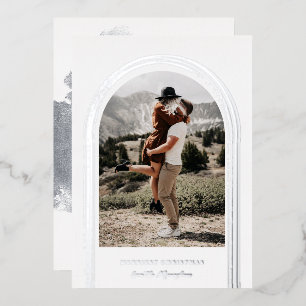 Moderne Lijst met geborstelde baard Folie Feestdagenkaart