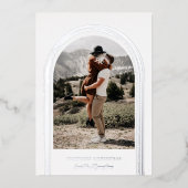 Moderne Lijst met geborstelde baard Folie Feestdagenkaart (Voorkant)