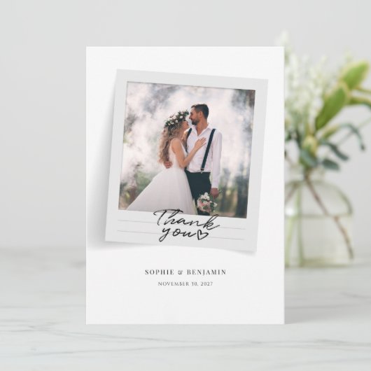 Moderne Lijst met handschrift Bedankkaart (Staand voorkant)