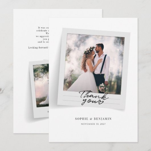 Moderne Lijst met handschrift Bedankkaart (Voorkant / Achterkant)