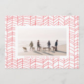 Moderne Lijst met rode en witte kerstsnoep Feestdagenkaart (Voorkant)