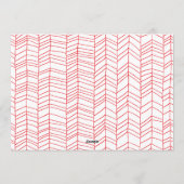 Moderne Lijst met rode en witte kerstsnoep Feestdagenkaart (Achterkant)