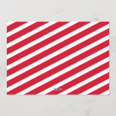 Moderne Lijst met rode en witte strepe snoepriet Feestdagenkaart (Achterkant)