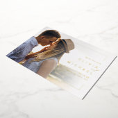 Moderne lijst minimaliserende foto met datum folie uitnodiging (Gedraaid)