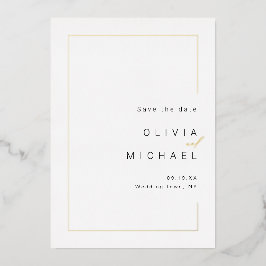 Moderne lijst minimaliserende foto met datum folie uitnodiging