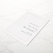 Moderne lijst minimaliserende foto met datum folie uitnodiging (Gedraaid)