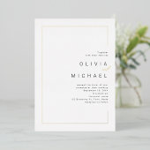 Moderne lijst minimalistisch fotohuwelijk folie uitnodiging (Staand Voorkant)
