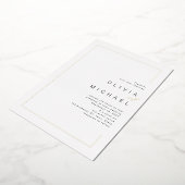 Moderne lijst minimalistisch fotohuwelijk folie uitnodiging (Gedraaid)