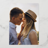 Moderne lijst minimalistisch fotohuwelijk folie uitnodiging (Achterkant)