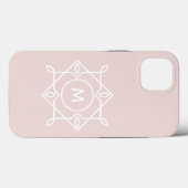 Moderne Lijst monogram feminine Pastel Blush Roze Case-Mate iPhone Case (Achterkant (horizontaal))