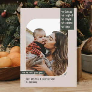Moderne Lijst Review 1 Kerstmis Feestdagenkaart