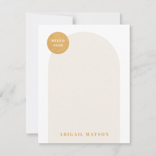 Moderne Lijst Stationery Note Kaart - Geel (Voorkant)