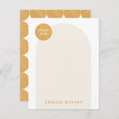 Moderne Lijst Stationery Note Kaart - Geel (Voorkant / Achterkant)