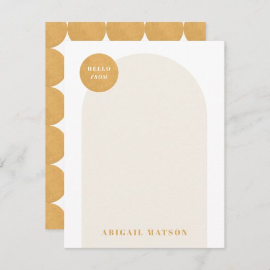 Moderne Lijst Stationery Note Kaart - Geel (Voorkant / Achterkant)