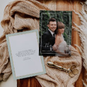 moderne lijst trouwfoto bedankt je kaart