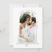 Moderne Lijst van de Kunstfoto Silver Grey Marmer  Save The Date (Voorkant)