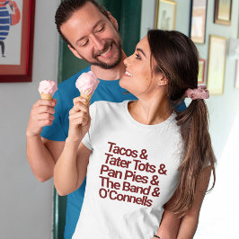 Moderne lijst van favoriete dingen t-shirt