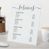 Moderne lijst van het menu van het menu Zwart-wit  Reclamebord Met Voetstuk (Insitu)