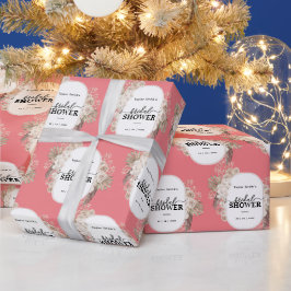 Moderne Lijst Vrijgezellenfeest roze achtergrond Cadeaupapier