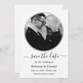 Moderne Lijst zwart-wit foto Save The Date (Voorkant / Achterkant)