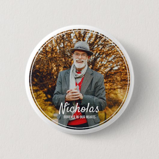 Moderne Lijsten Eenvoudige foto begrafenis Ronde Button 5,7 Cm (Voorkant)