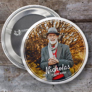 Moderne Lijsten Eenvoudige foto begrafenis Ronde Button 5,7 Cm