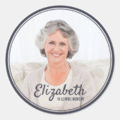 Moderne Lijsten Eenvoudige foto begrafenis Ronde Sticker (Voorkant)