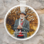 Moderne Lijsten Eenvoudige foto begrafenis Sleutelhanger