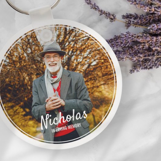 Moderne Lijsten Eenvoudige foto begrafenis Sleutelhanger