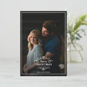 Moderne lijstKerstmis + De Foto van de Typografie Feestdagenkaart (Staand voorkant)