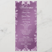 Moderne Lila Bloemen Trouwprogramma Programmakaart (Voorkant)