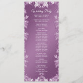 Moderne Lila Bloemen Trouwprogramma Programmakaart (Achterkant)