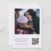 Moderne Lila Boog Minimal QR Code All in One Boho Kaart (Achterkant)