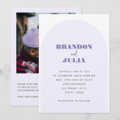 Moderne Lila Boog Minimal QR Code All in One Boho Kaart (Voorkant / Achterkant)