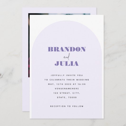 Moderne Lila boog Minimale QR-code Alle in één boh Kaart (Voorkant / Achterkant)