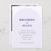 Moderne lila boog minimalistische QR-code All in O Kaart (Voorkant / Achterkant)