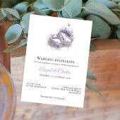 Moderne lila bruiloft uitnodigingskaart kaart